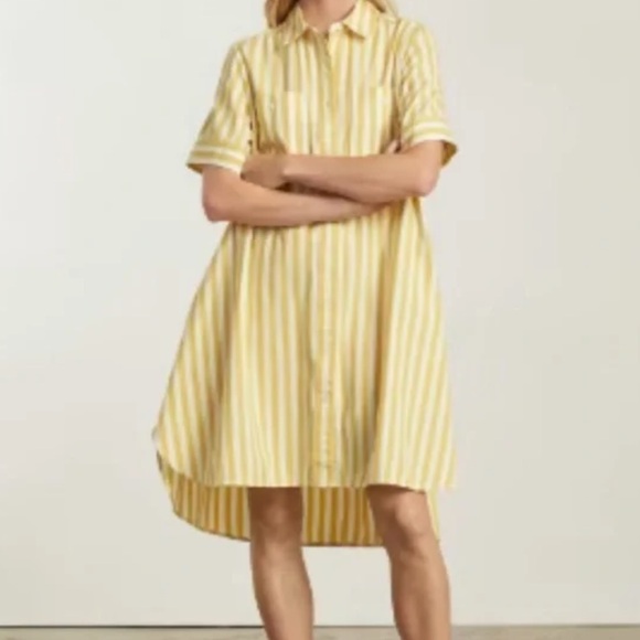 Everlane Dresses & Skirts - Everlane Yellow & White Stripe Cotton Shirt Dress – Size S